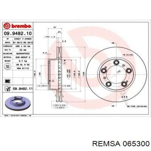 Купить 065300 Remsa Колодки тормозные