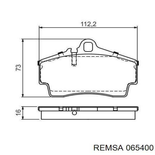Задние тормозные колодки 065400 Remsa