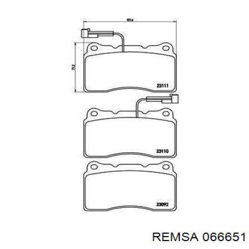 066651 Remsa Колодки передние