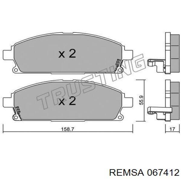 067412 Remsa Колодки передние
