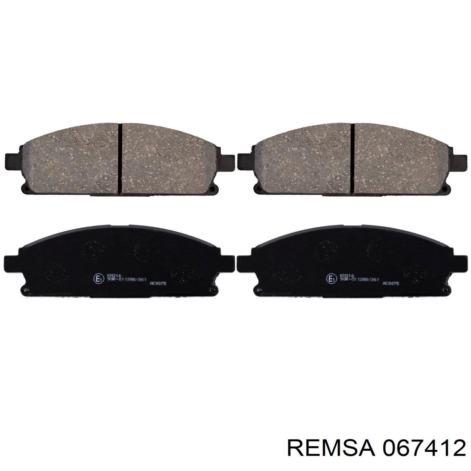 Тормозные колодки Remsa 067412