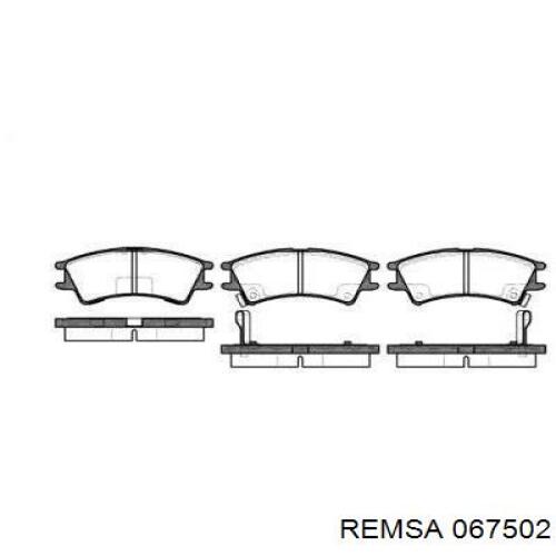 Передние тормозные колодки 067502 Remsa