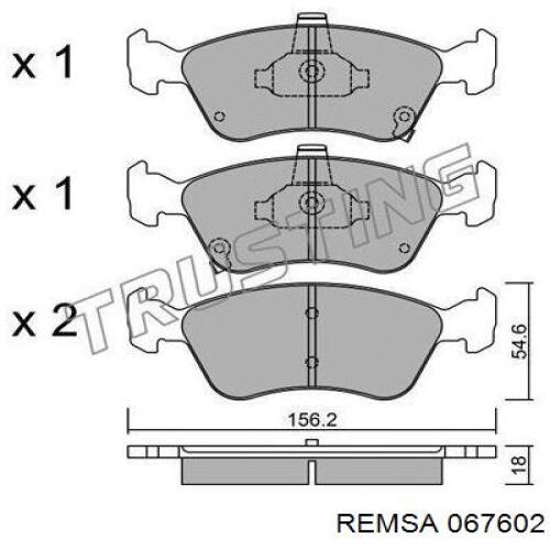 Тормозные колодки Remsa 067602