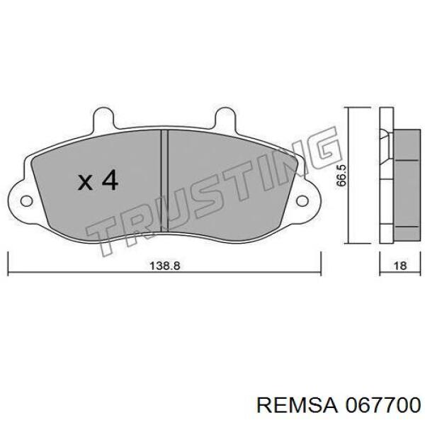 Тормозные колодки Remsa 067700
