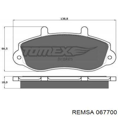 067700 Remsa Колодки передние