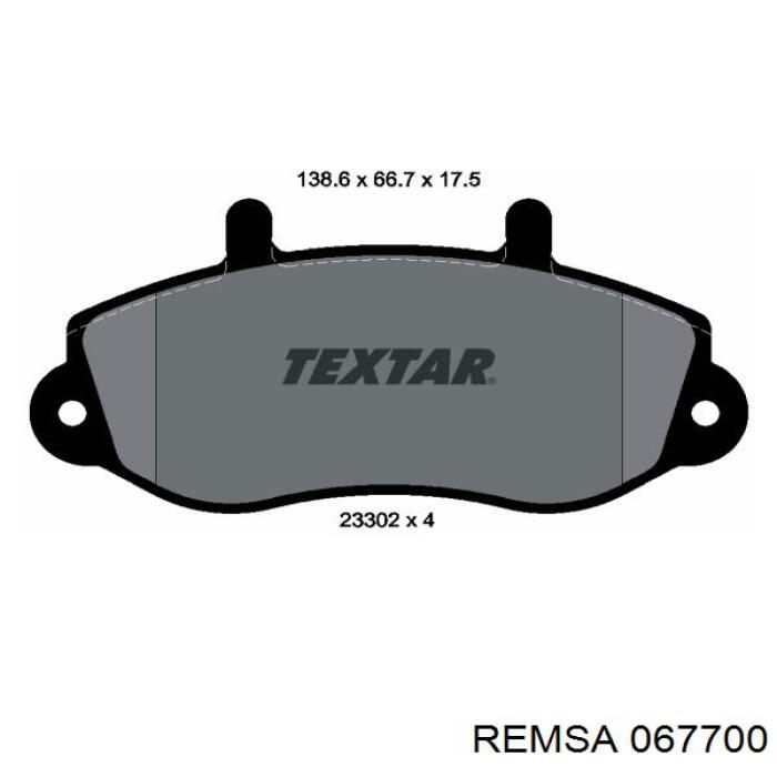Купить 067700 Remsa Колодки тормозные