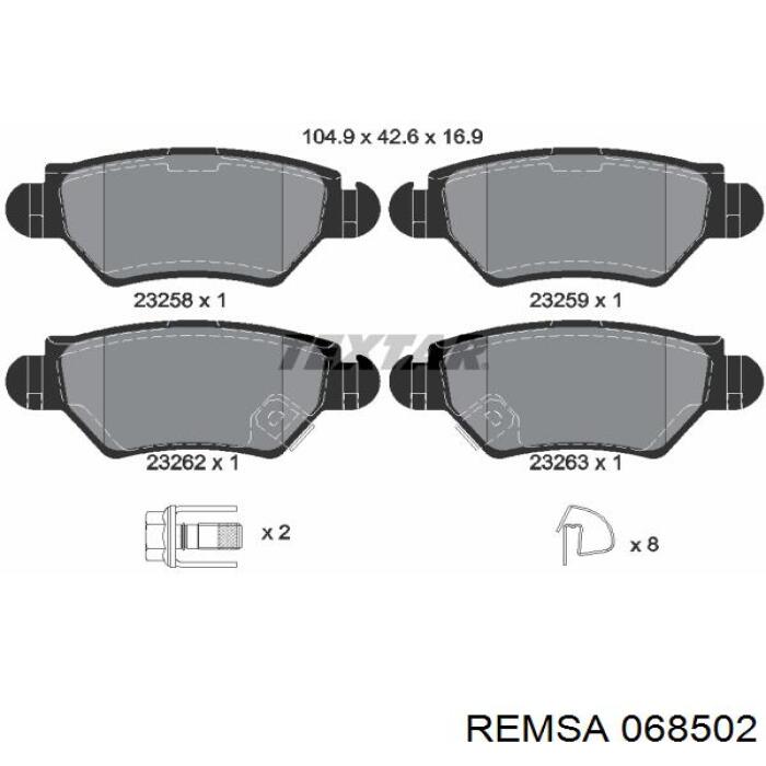 068502 Remsa Колодки тормозные дисковые комплект