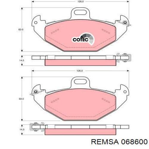 Колодки дисковые  Remsa 068600 цена, от 25.26 USD
