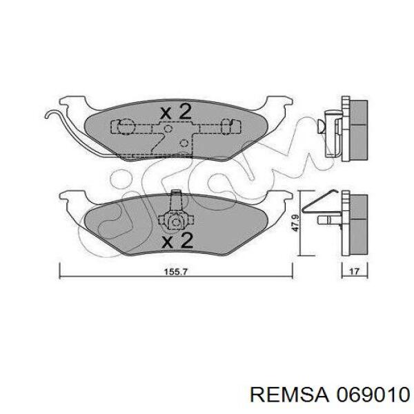 Задние дисковые колодки Remsa 069010