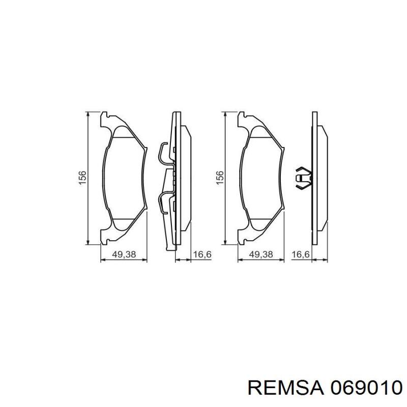 Колодки дисковые  Remsa 069010 цена, от 27.11 USD