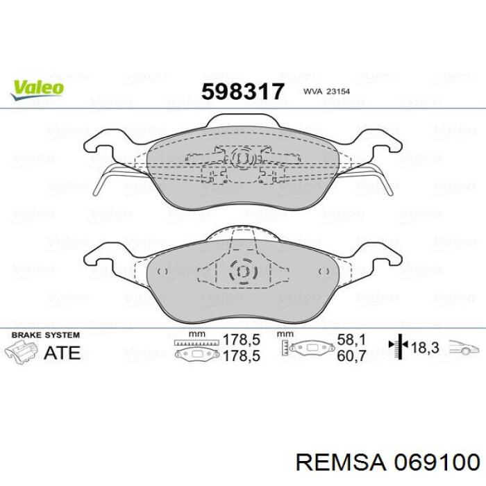 Тормозные колодки Remsa 069100