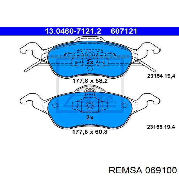 Колодки Remsa 069100 цена, от 16.53 USD