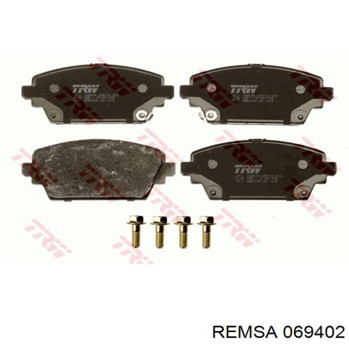 Передние тормозные колодки 069402 Remsa