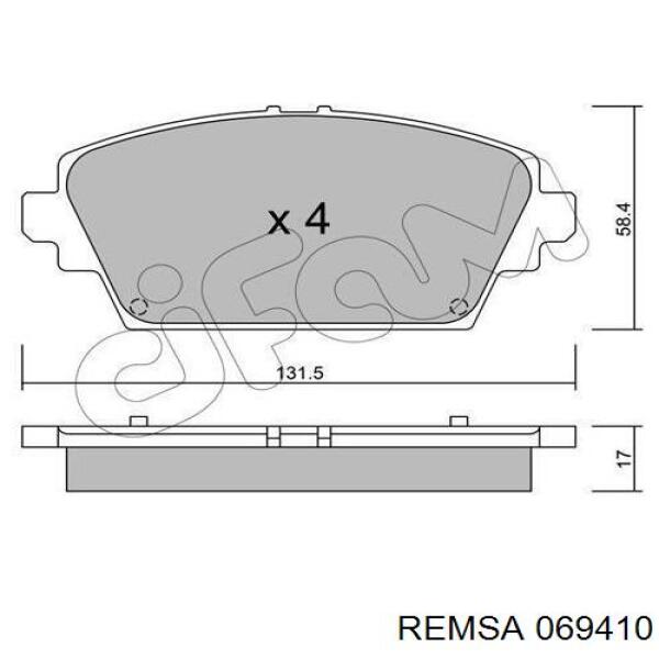 069410 Remsa Колодки передние