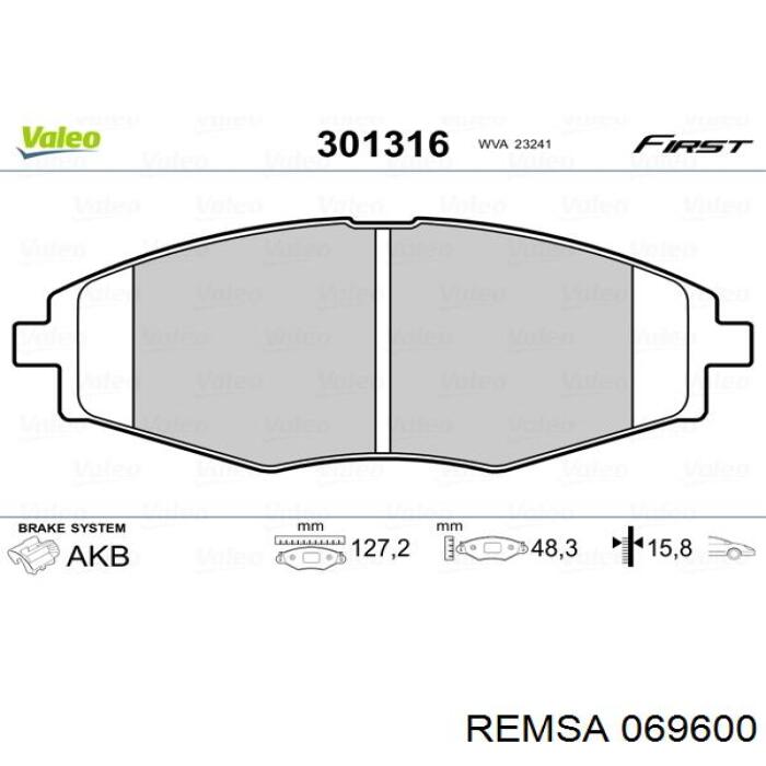 Тормозные колодки Remsa 069600
