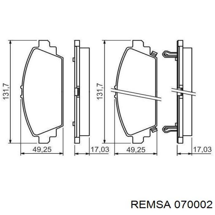 Тормозные колодки Remsa 070002