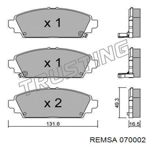Купить 070002 Remsa Колодки тормозные