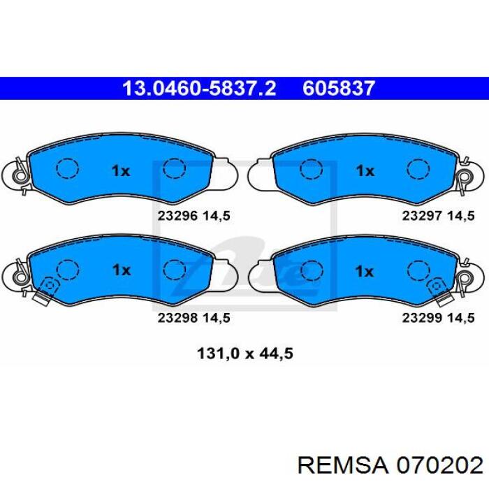 Колодки Remsa 070202 цена, от 13.11 USD