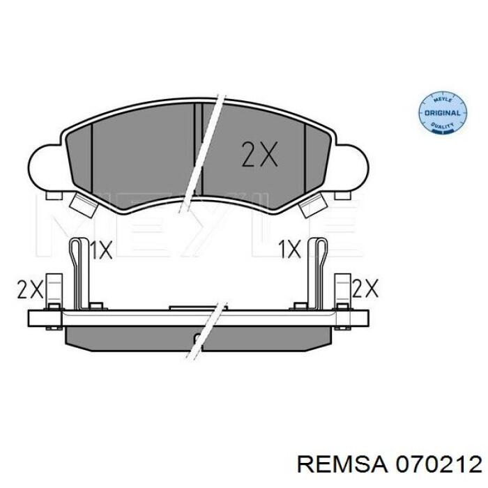 Тормозные колодки Remsa 070212
