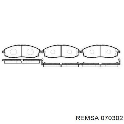 Pastillas de freno delanteras 070302 Remsa