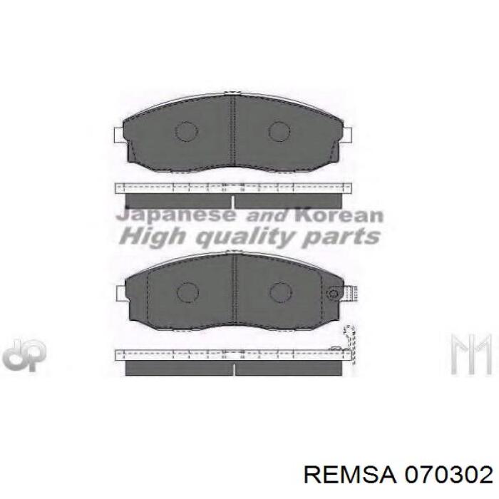 Купить 070302 Remsa Колодки тормозные