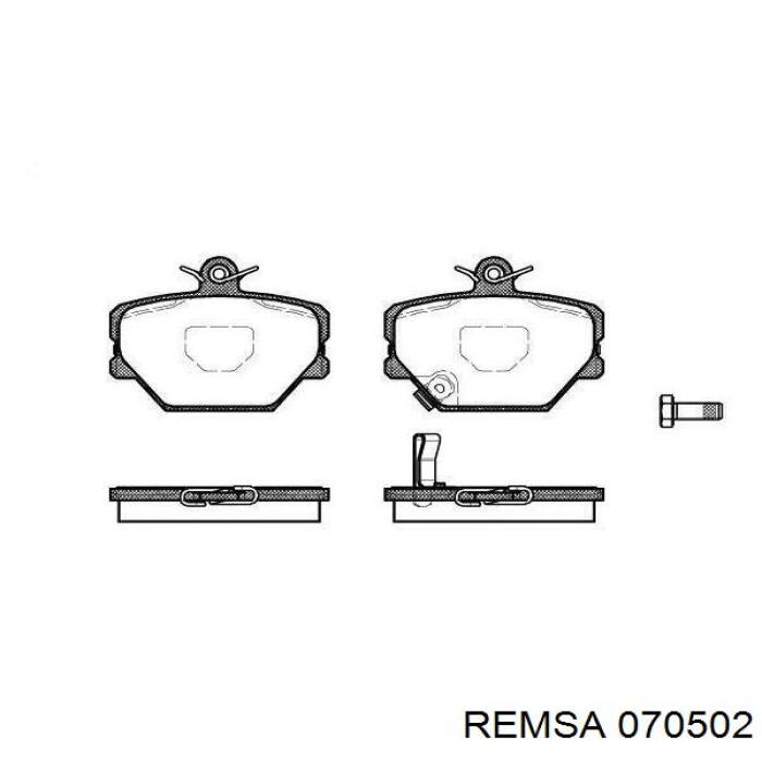 Передние тормозные колодки 070502 Remsa