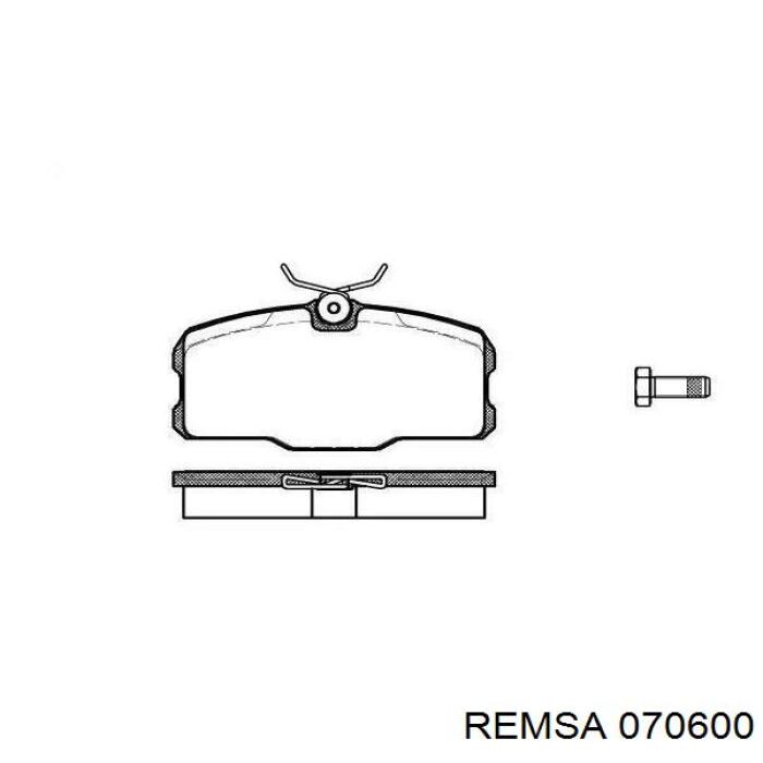 Задние тормозные колодки 070600 Remsa