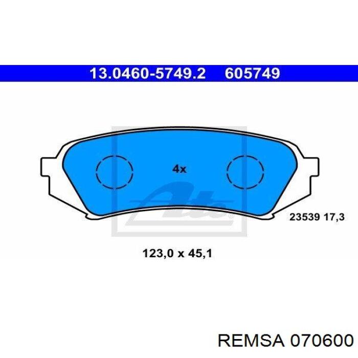 Колодки дисковые  Remsa 070600 цена, от 18.47 USD