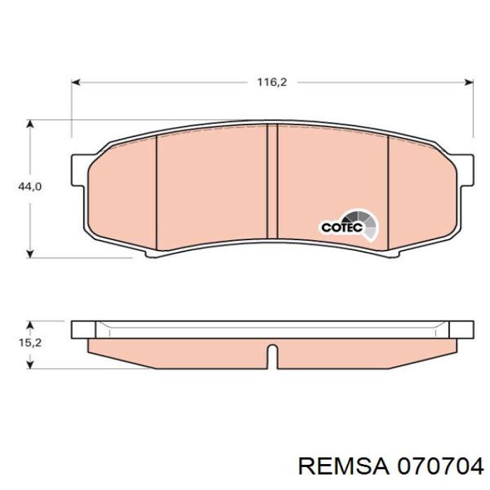 Тормозные колодки Remsa 070704