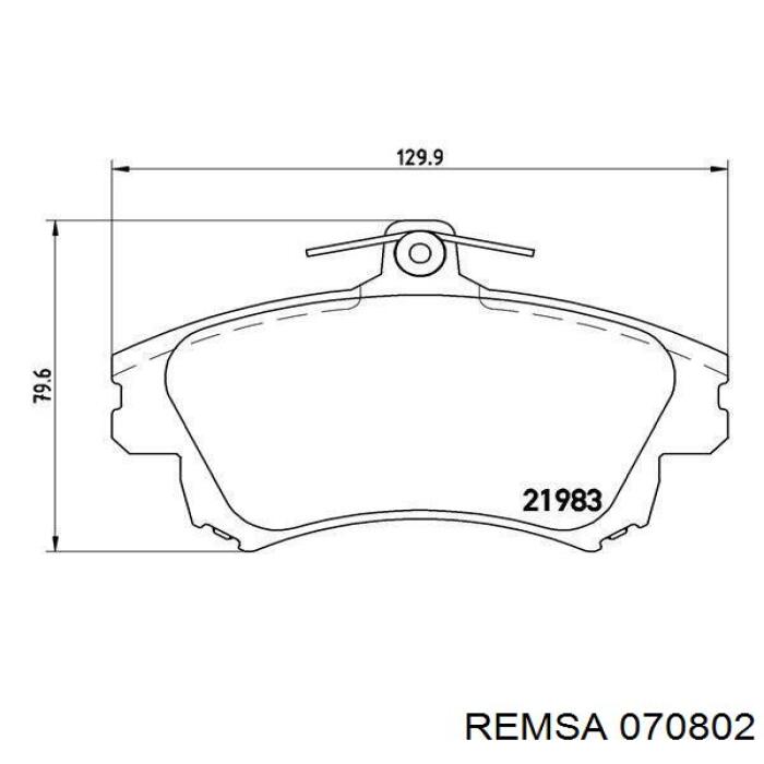 Купить 070802 Remsa Колодки тормозные