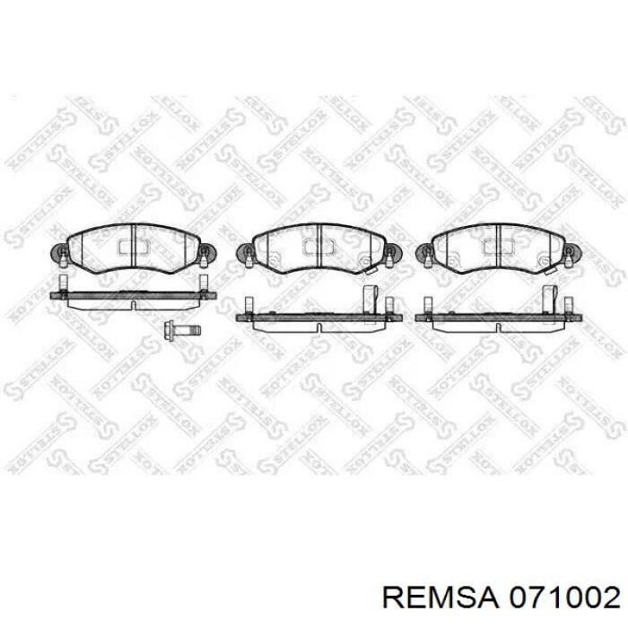 Передние тормозные колодки 071002 Remsa