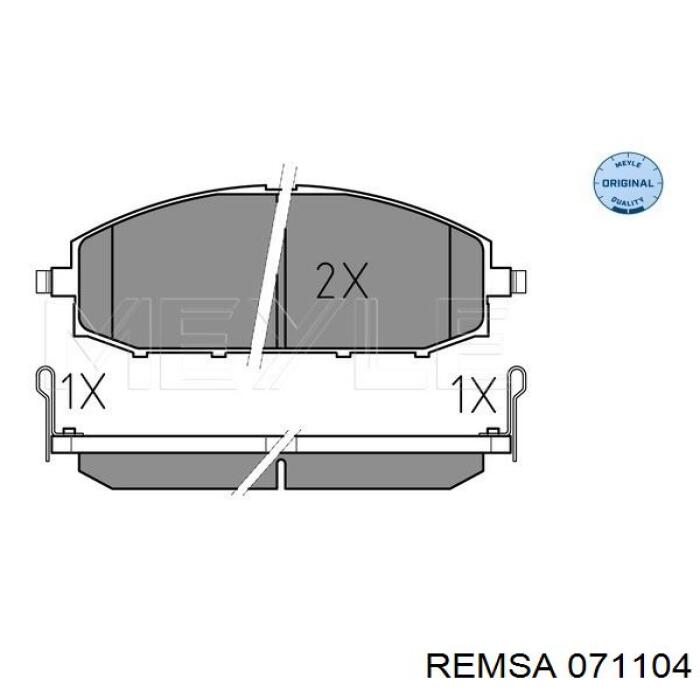Передние тормозные колодки 071104 Remsa