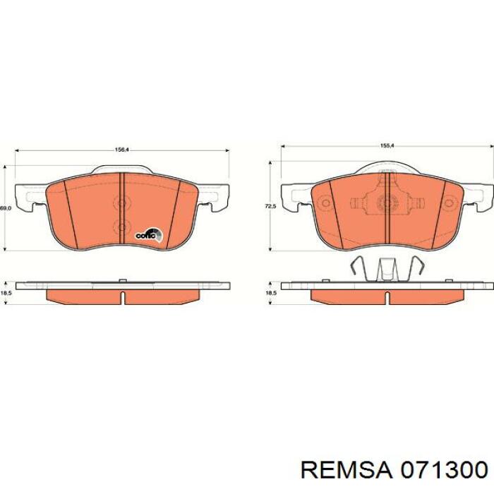 Купить 071300 Remsa Колодки тормозные