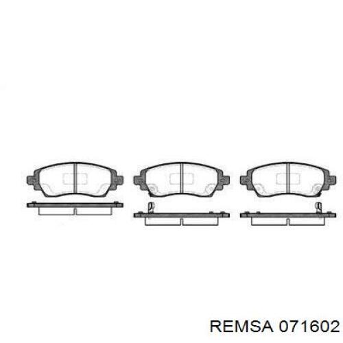 Передние тормозные колодки 071602 Remsa