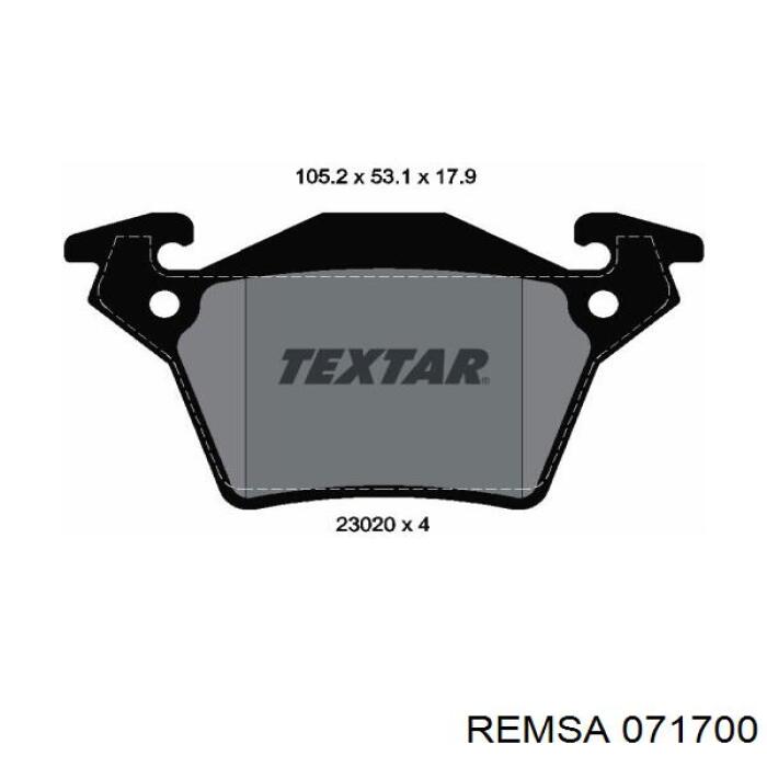 Колодки дисковые  Remsa 071700 цена, от 19.00 USD