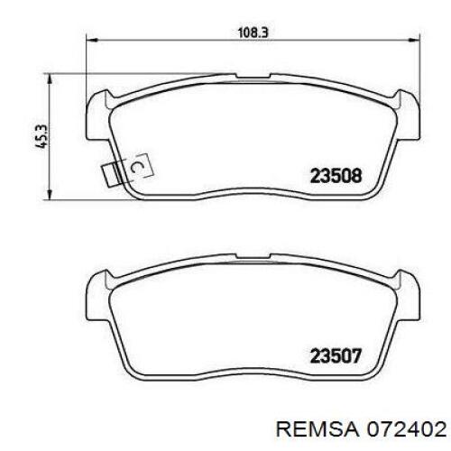 072402 Remsa Колодки передние