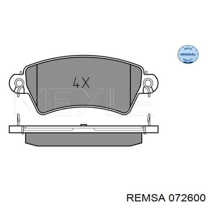 Купить 072600 Remsa Колодки тормозные