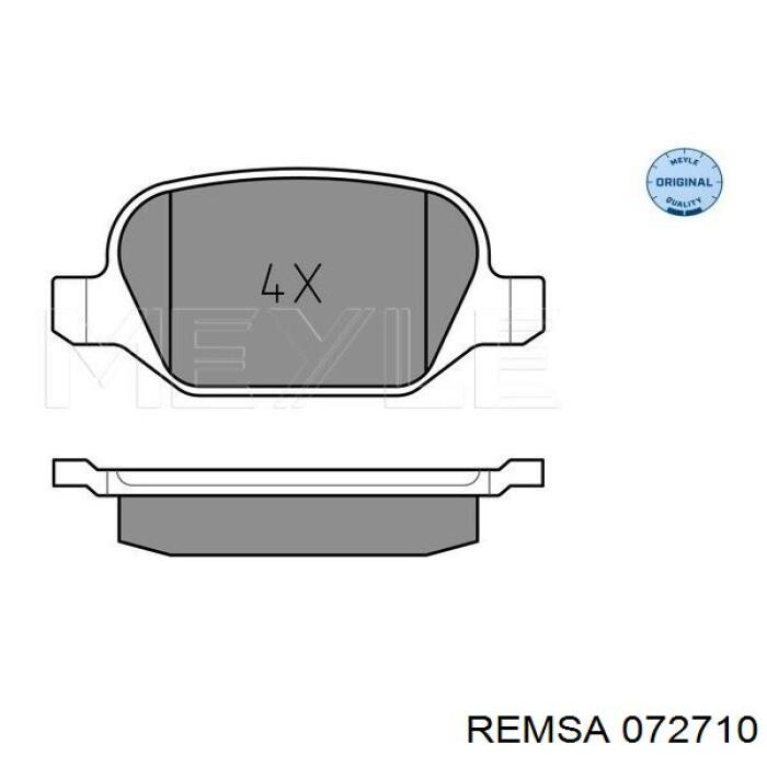 Колодки гальмові задні, дискові 072710 Remsa