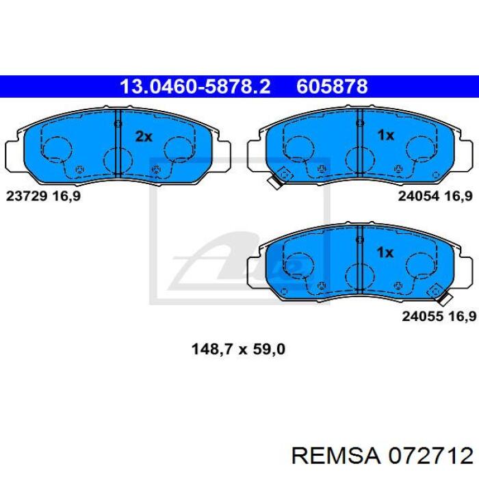 Колодки Remsa 072712 цена, от 23.87 USD