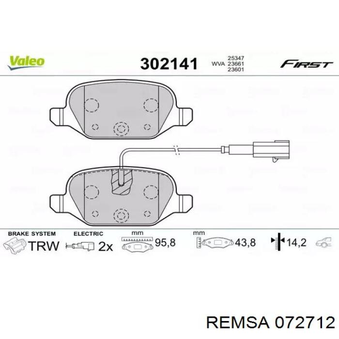 Колодки Remsa 072712 цена, от 23.87 USD