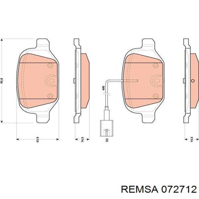 Купить 072712 Remsa Колодки тормозные