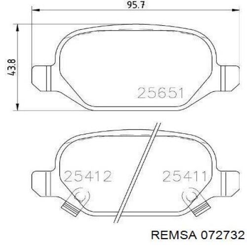 Купить 072732 Remsa Колодки тормозные задние, дисковые