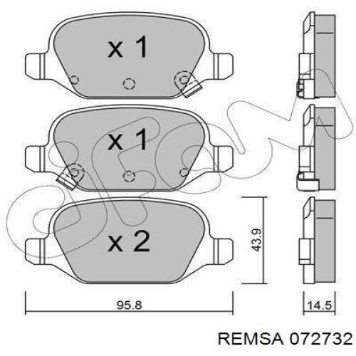 Купить 072732 Remsa Колодки тормозные задние, дисковые