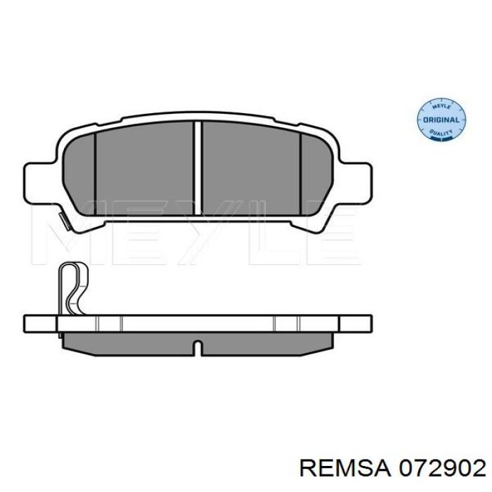 Задние тормозные колодки 072902 Remsa