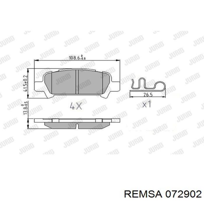 Задние дисковые колодки Remsa 072902
