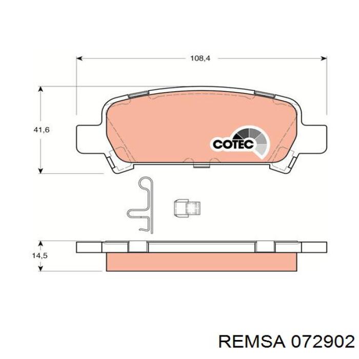 Купить 072902 Remsa Колодки тормозные задние, дисковые