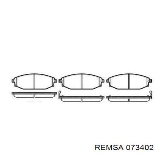 Передние тормозные колодки 073402 Remsa