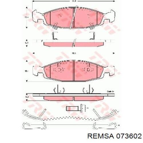 Купить 073602 Remsa Колодки тормозные