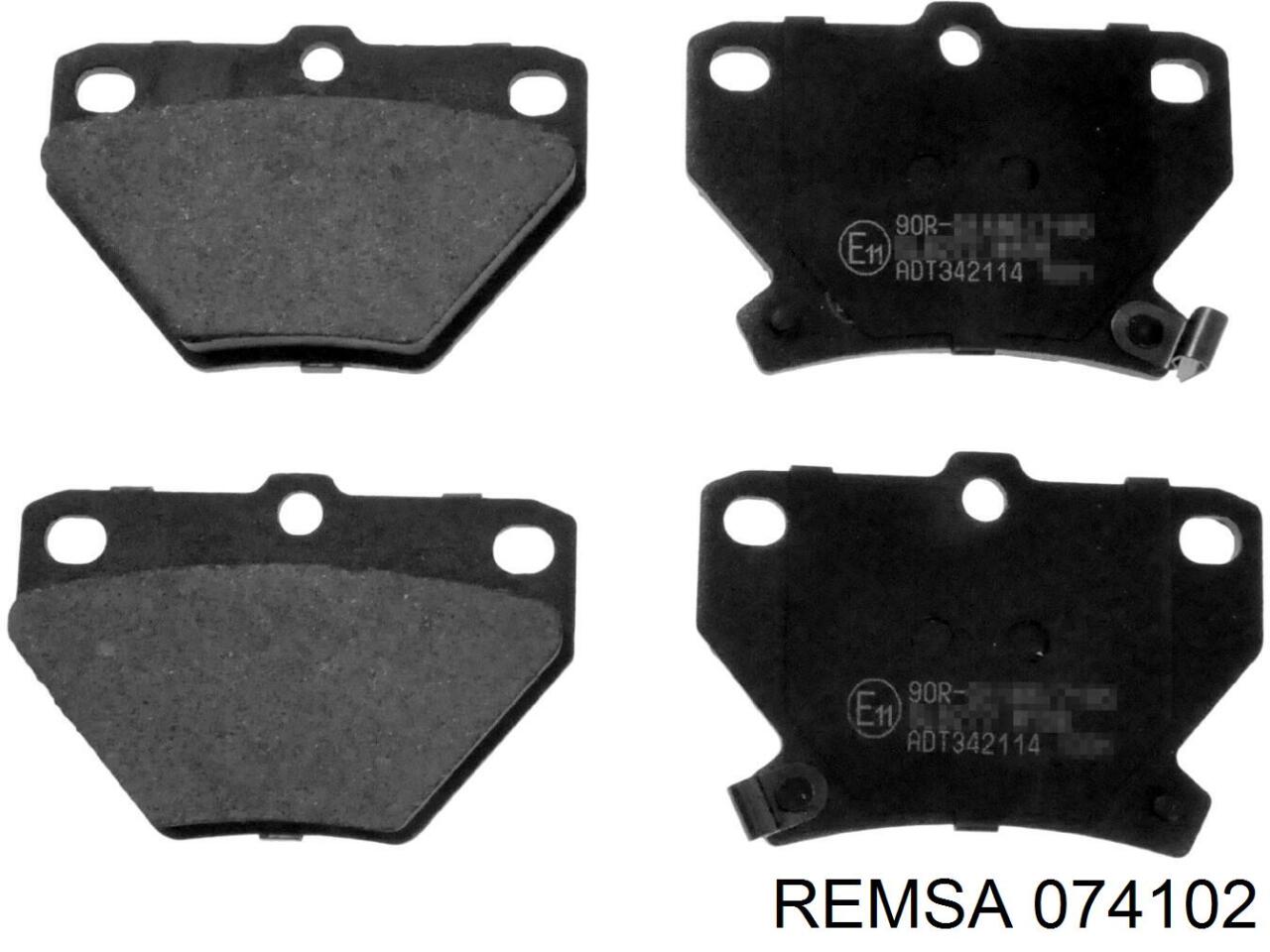Купить 074102 Remsa Колодки тормозные задние, дисковые