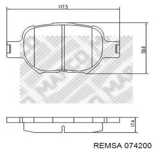 Тормозные колодки Remsa 074200